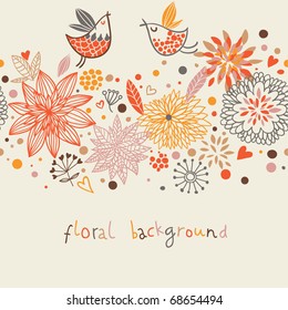Retro floral seamless background