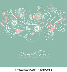 Retro floral seamless background