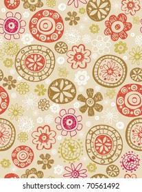 Retro floral seamless background