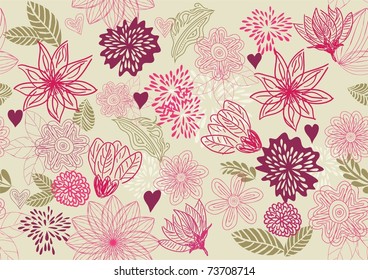 retro floral seamless background