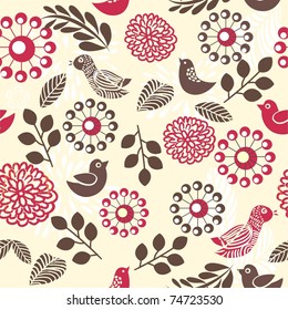 retro floral seamless background