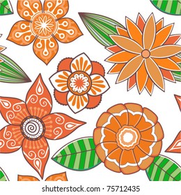 Retro floral seamless background