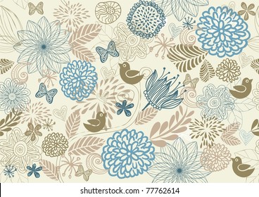 retro floral seamless background