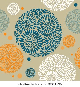 Retro floral seamless background