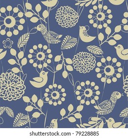 retro floral seamless background
