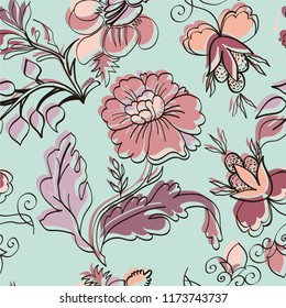 Retro floral seamless pattern