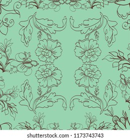 Retro floral seamless pattern