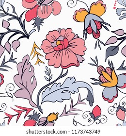 Retro floral seamless pattern