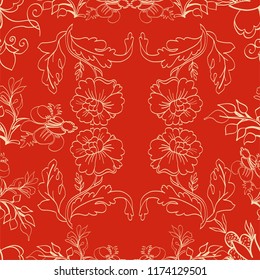 Retro floral seamless pattern