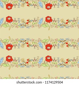 Retro floral seamless pattern