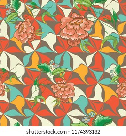 Retro floral seamless pattern