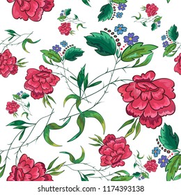 Retro floral seamless pattern