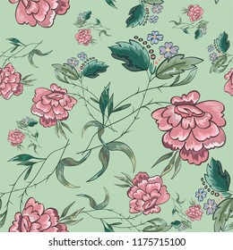 Retro floral seamless pattern