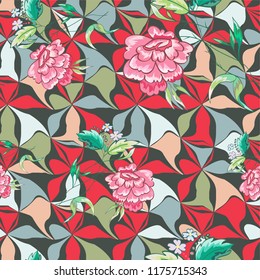 Retro floral seamless pattern