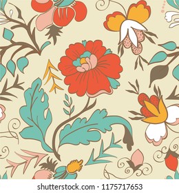 Retro floral seamless pattern