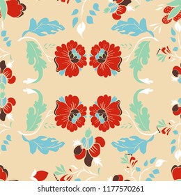 Retro floral seamless pattern