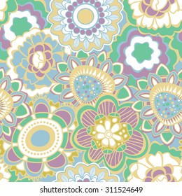 Retro floral seamless pattern