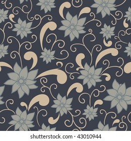 Patrón retro floral sin soldadura