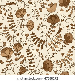Retro floral seamless pattern