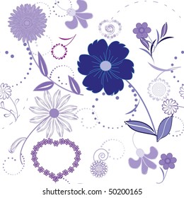Retro floral seamless pattern