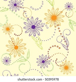 Retro floral seamless pattern