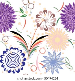 Retro floral seamless pattern