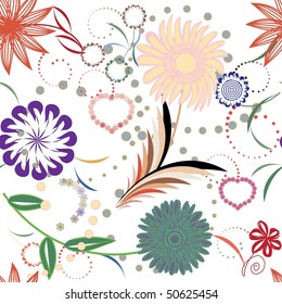 Retro floral seamless pattern