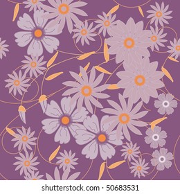 Retro floral seamless pattern