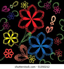 Retro floral seamless pattern