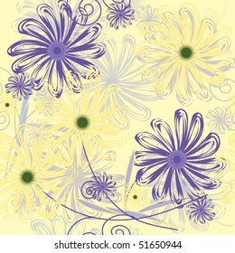 Retro floral seamless pattern