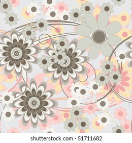 Retro floral seamless pattern