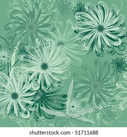 Retro floral seamless pattern