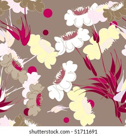 Retro floral seamless pattern