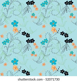 Retro floral seamless pattern
