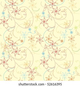 Retro floral seamless pattern