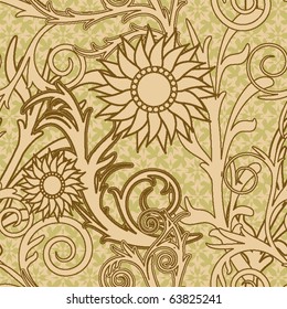 Retro floral seamless pattern