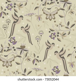 Retro floral seamless pattern