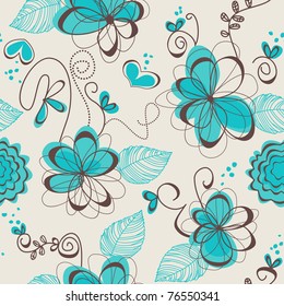 Retro floral seamless pattern