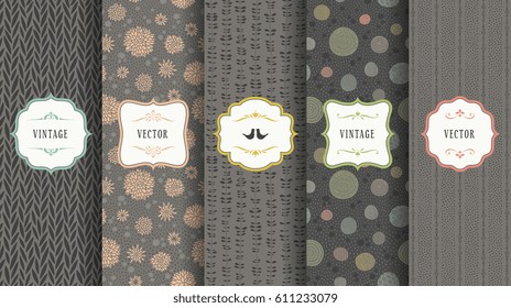 Retro floral seamless pattern backgrounds. Vector illustrations for children's cloths, package, wallpaper, web page background, surface textures, books covers, greeting cards and invitations.