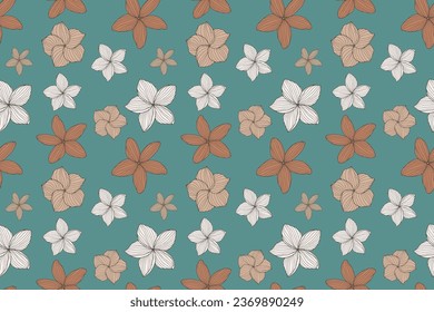 Patrón retro floral sin costura con flores lindas. Patrón de vectores para textiles, papel de envoltura, papel de pared, cubiertas, tarjetas y fondos