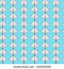 Retro Floral Seamless Pattern Design  on Blue Background