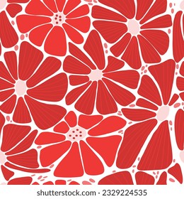 Retro floral seamless pattern with Groovy Daisy Flower.