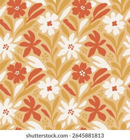 Modelo inconsútil floral retro