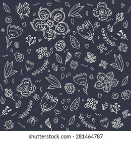 Retro floral seamless pattern. Romantic background in vector can be used for wallpaper, web page backgrounds, surface textures. Gorgeous seamless floral background.
