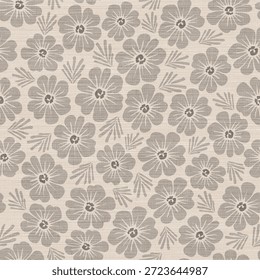 Padrão sem emenda floral retrô com textura - Vintage inspirado impressão botânica
