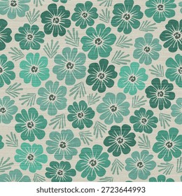 Padrão sem emenda floral retrô com textura - Vintage inspirado impressão botânica