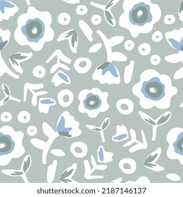 RETRO FLORAL SEAMLESS PRINT AND PATTERN VECTOR