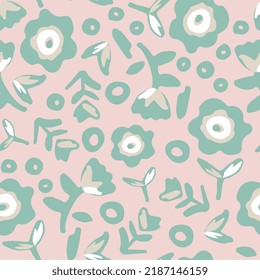 RETRO FLORAL SEAMLESS PRINT AND PATTERN VECTOR