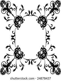 retro floral silhouette repetitive
