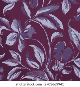 Fondo textil floral retro con textura de semitono y elegancia